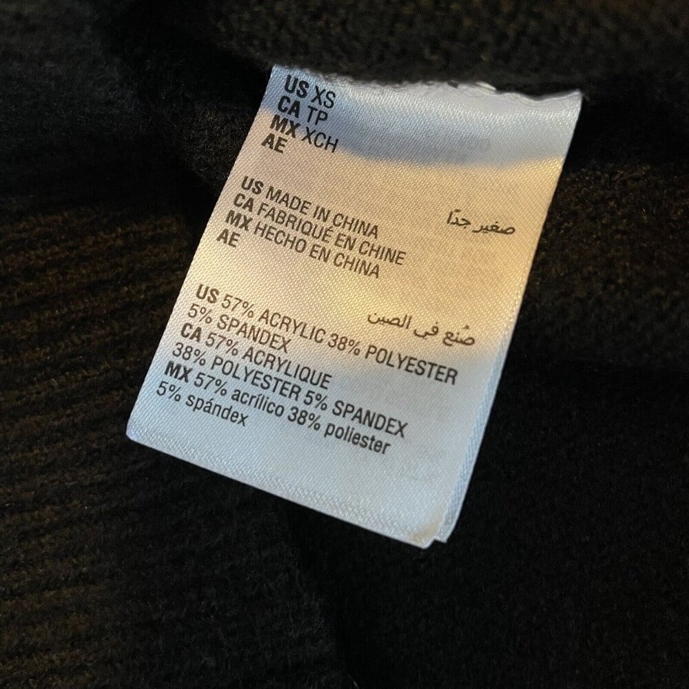 INC Womens Black Ruffled Top Long Sleeve Crew Neck Sweater Extra Small XS - Picture 5 of 8